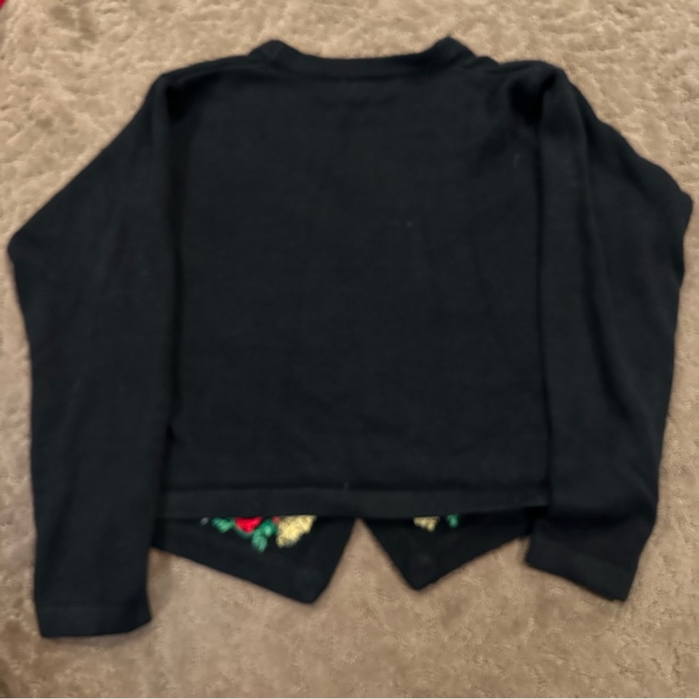 Victoria Jones Petite women’s Medium black Christmas cardigan - Picture 4 of 4